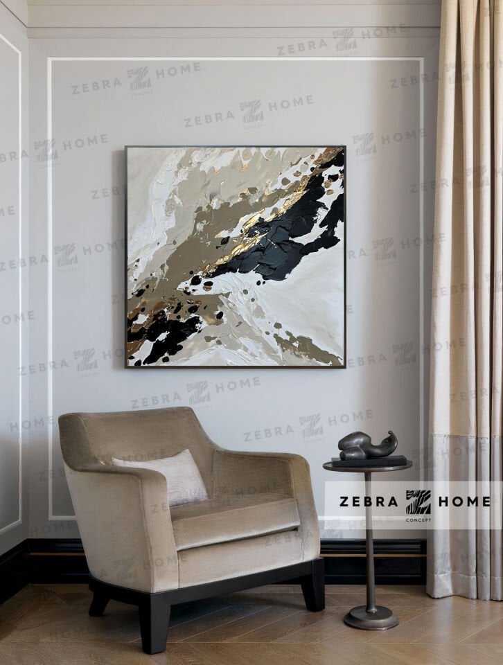 Yağlı Boya Dokulu Soyut Tablo