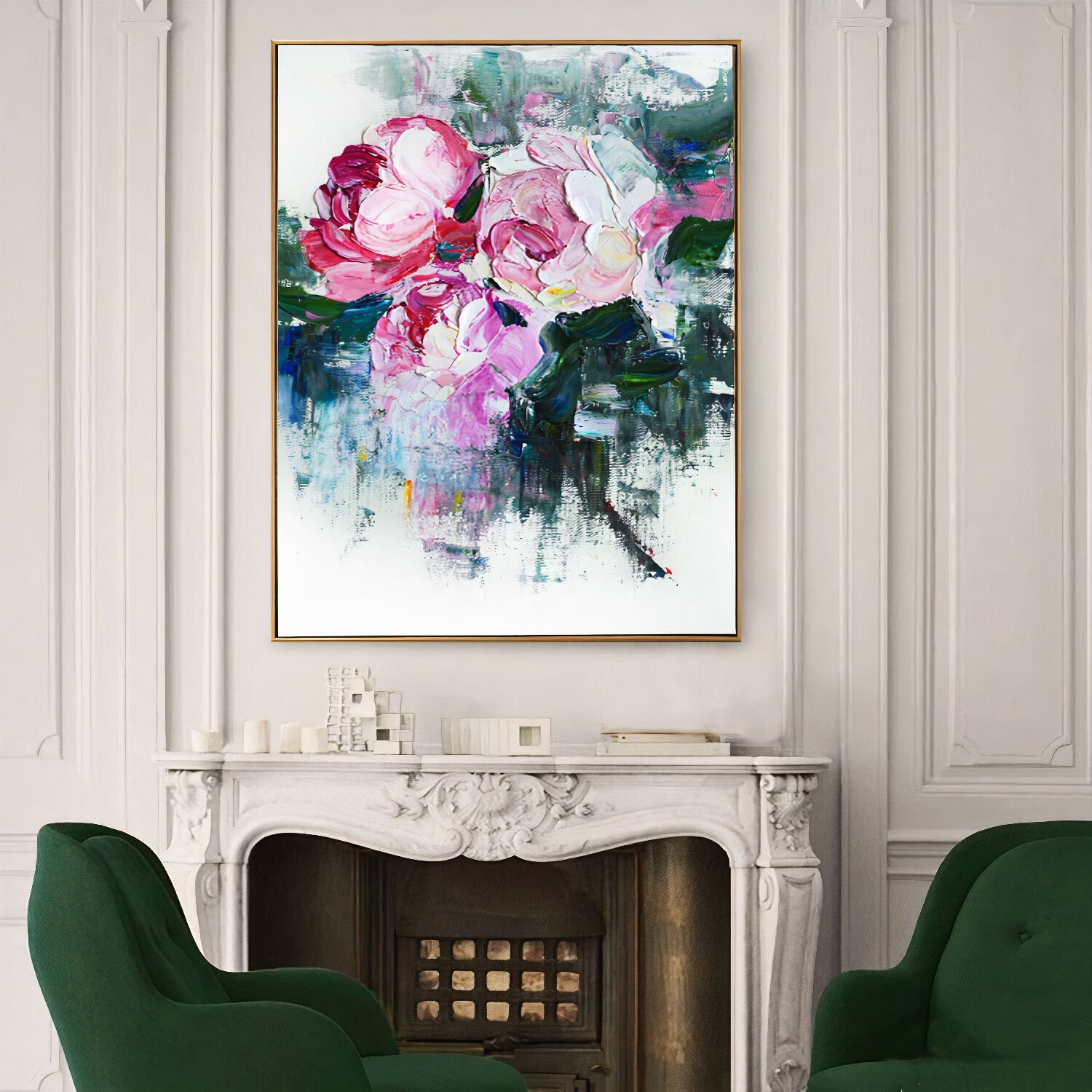 Yağlı Boya Dokulu Çiçek Tablo