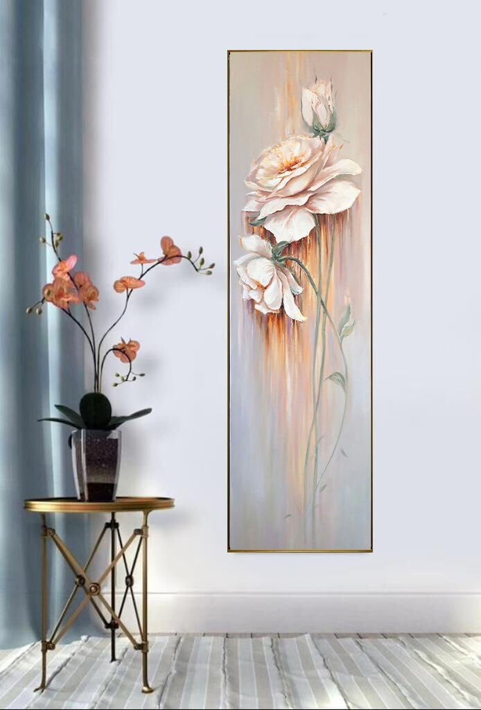 Yağlı Boya Dokulu Çiçek Tablo