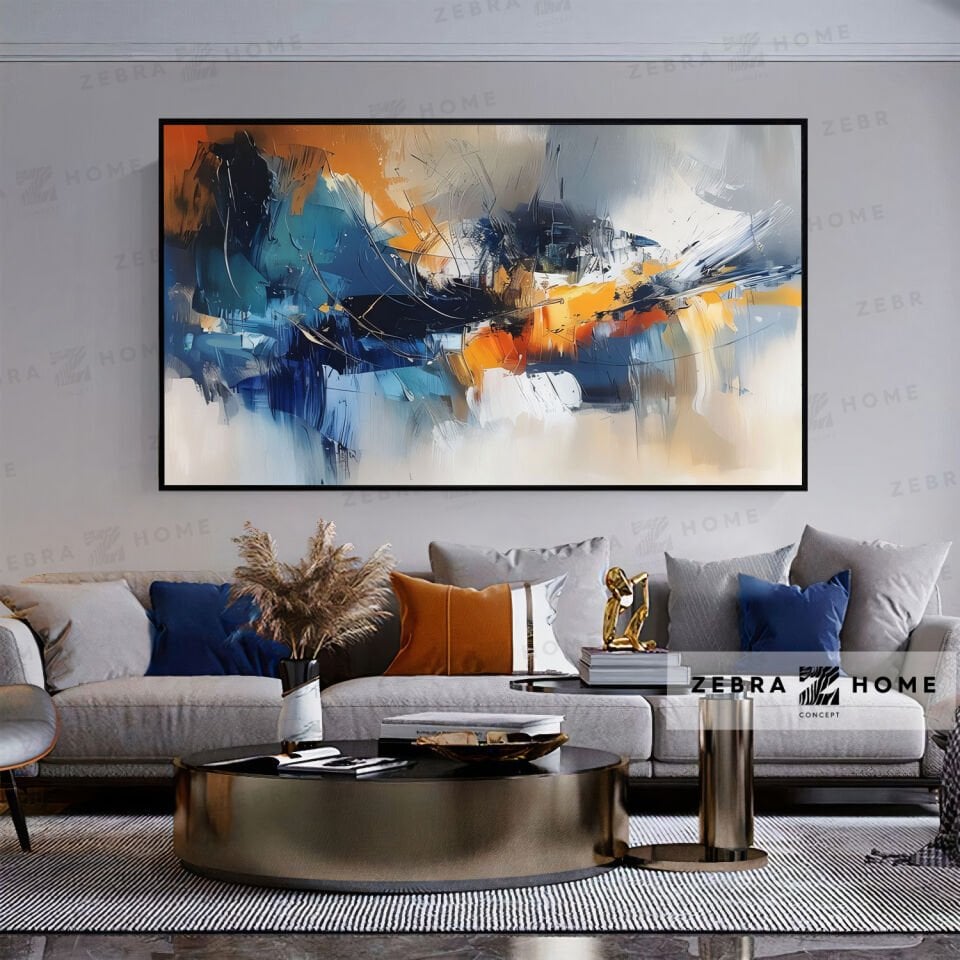 Yağlı Boya Dokulu Soyut Tablo