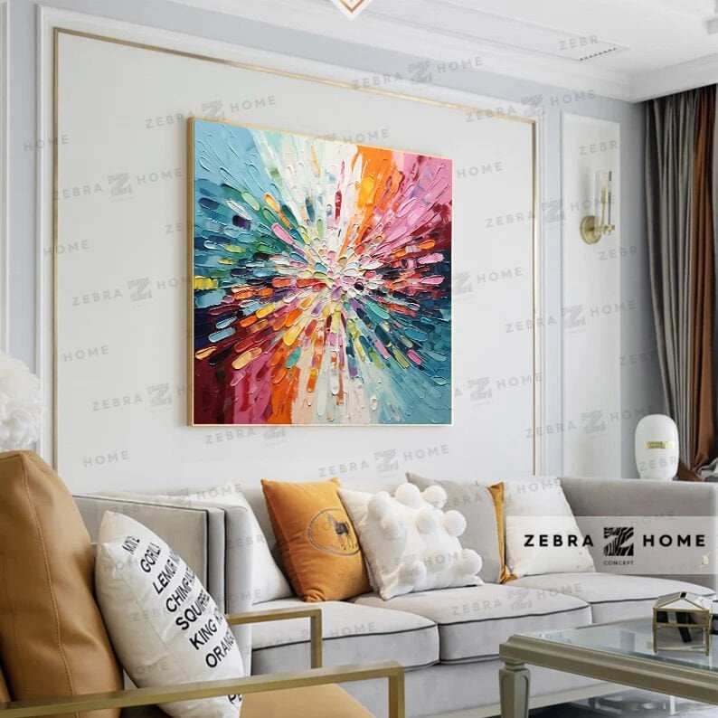 Yağlı Boya Dokulu Soyut Tablo