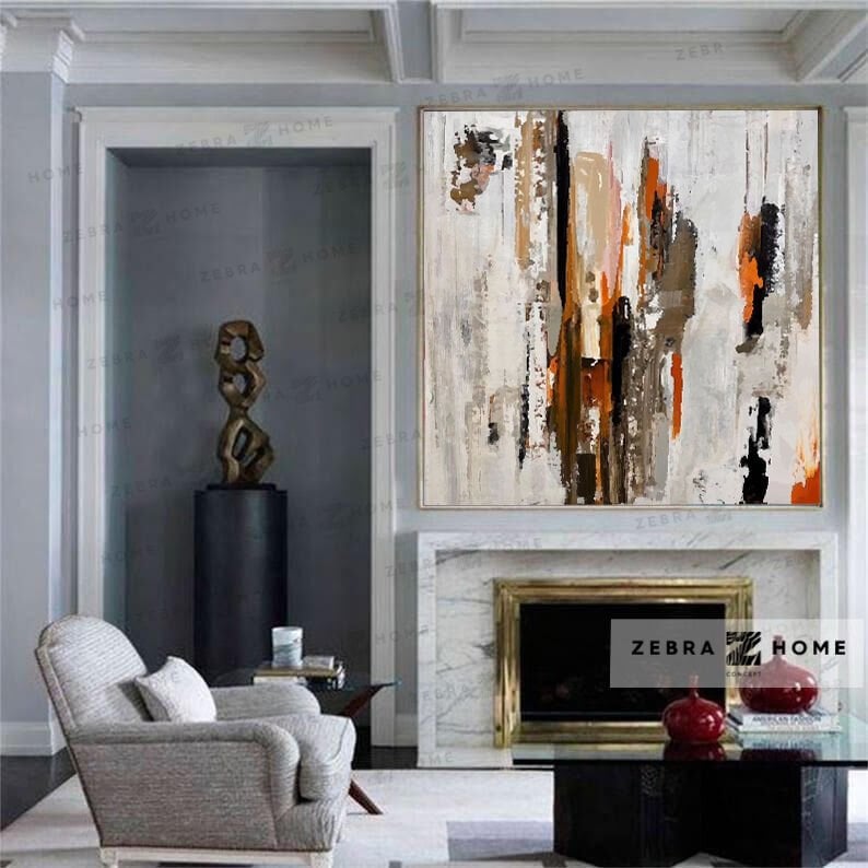 Yağlı Boya Dokulu Soyut Tablo