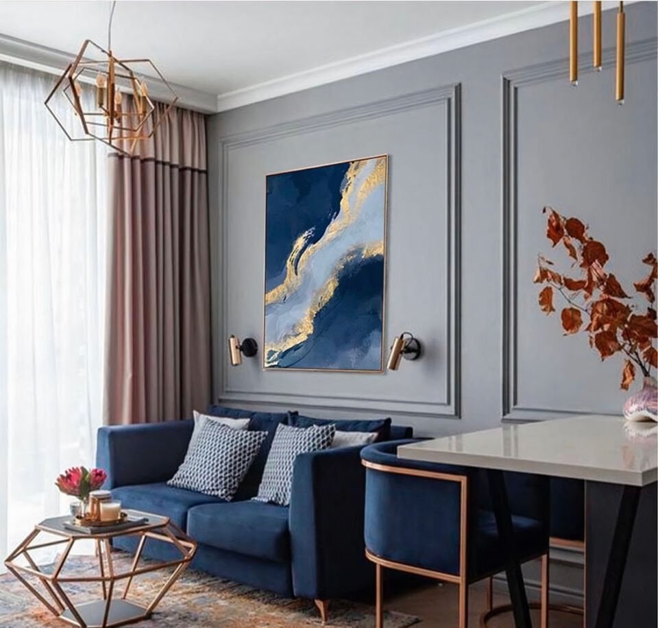 Yağlı boya dokulu soyut tablo