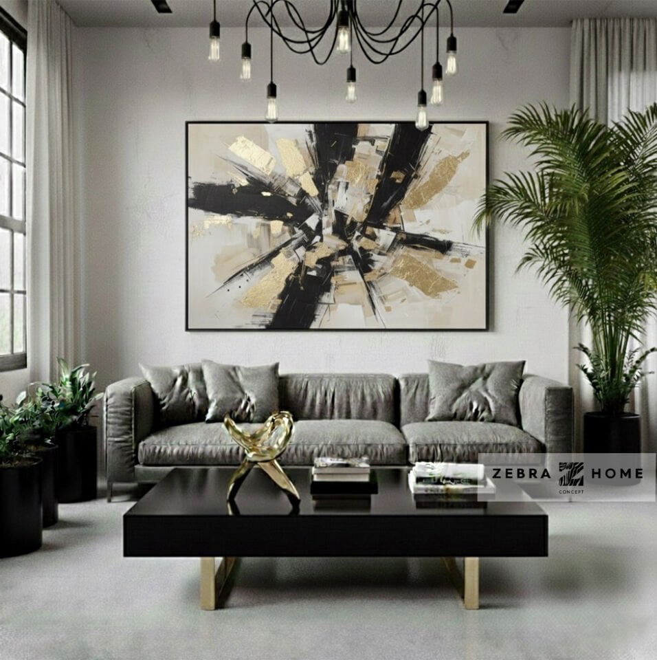 Yağlı Boya Dokulu Soyut Tablo