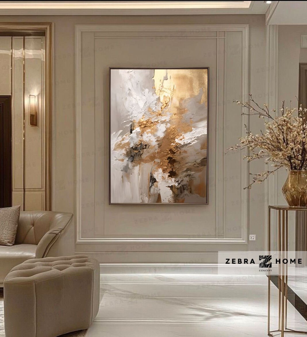 Yağlı Boya Dokulu Soyut Tablo