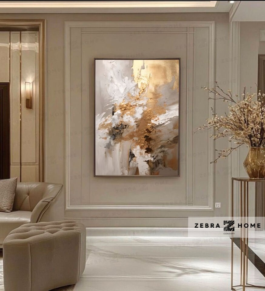 Yağlı Boya Dokulu Soyut Tablo