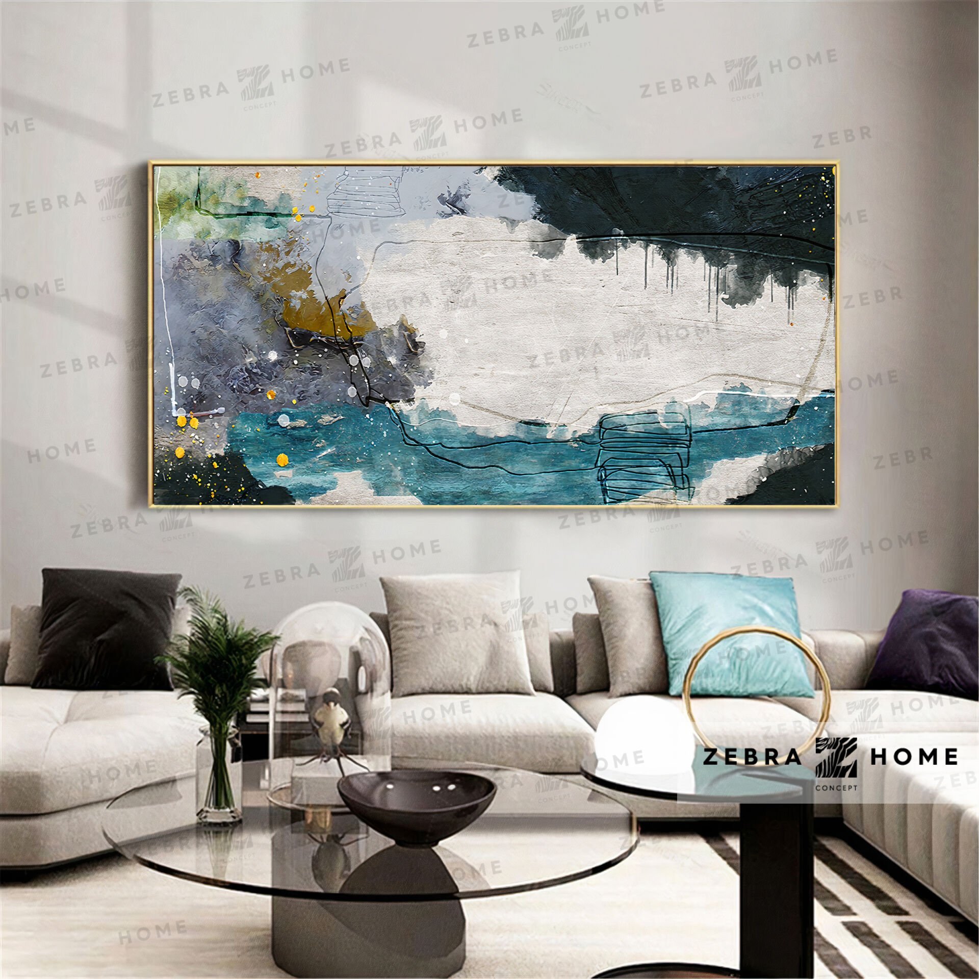 Yağlı Boya Dokulu Soyut Tablo