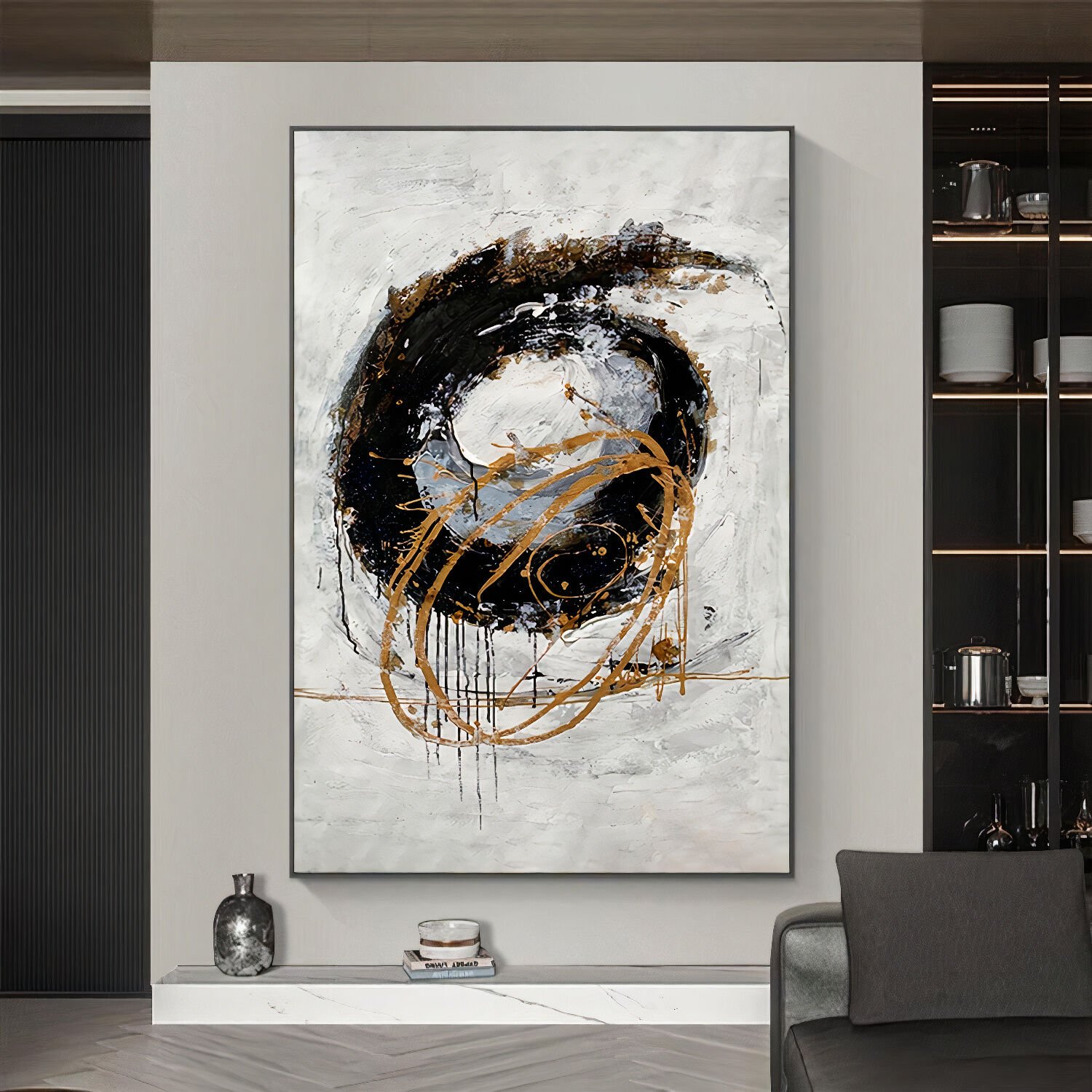 Yağlı boya dokulu soyut tablo