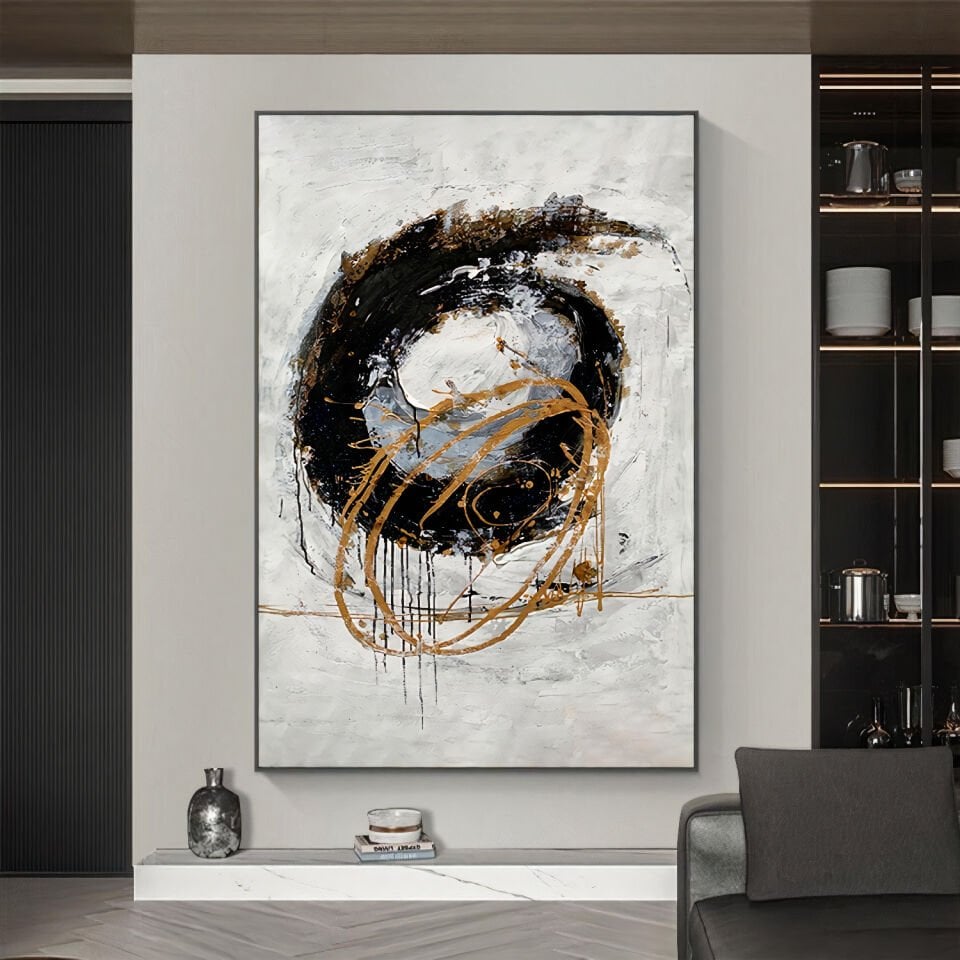 Yağlı boya dokulu soyut tablo