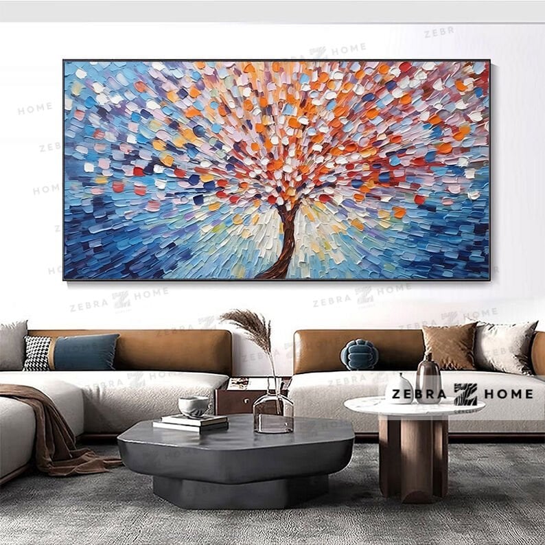 Yağlı Boya Dokulu Ağaç Tablo