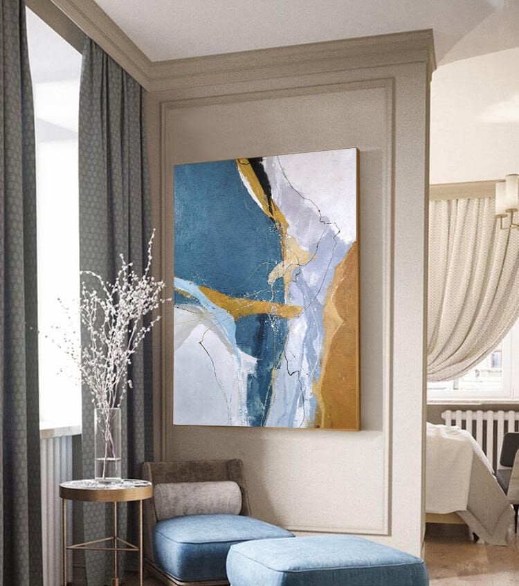 Yağlı boya dokulu soyut tablo