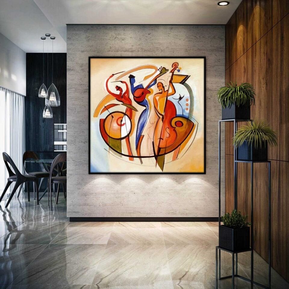 Yağlı boya dokulu soyut tablo