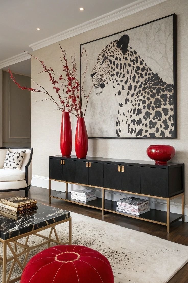 Yağlı Boya Dokulu Kaplan Tablo