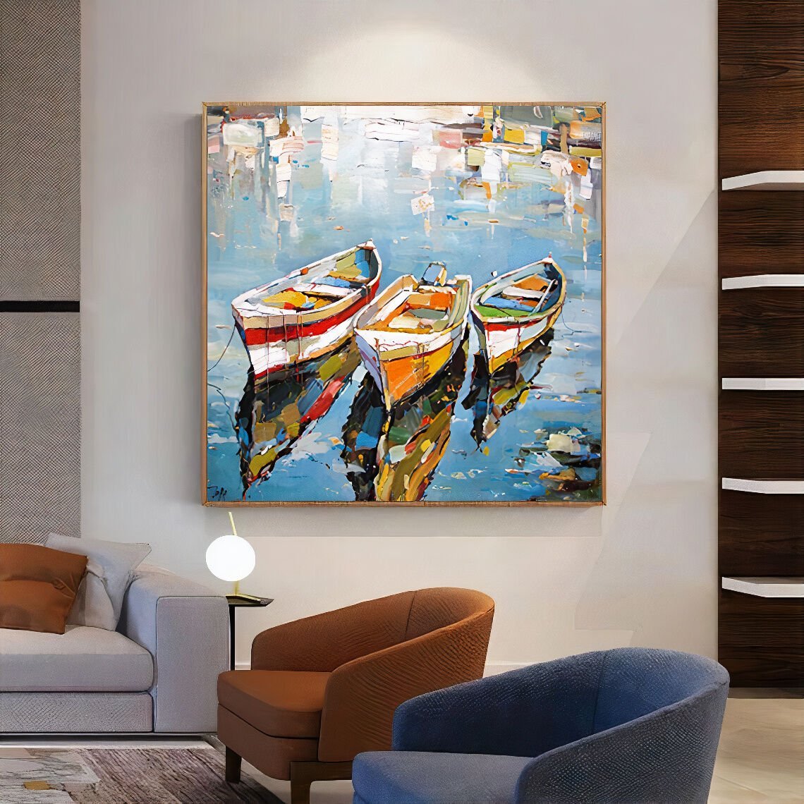 Yağlı Boya Dokulu Sandal Tablo