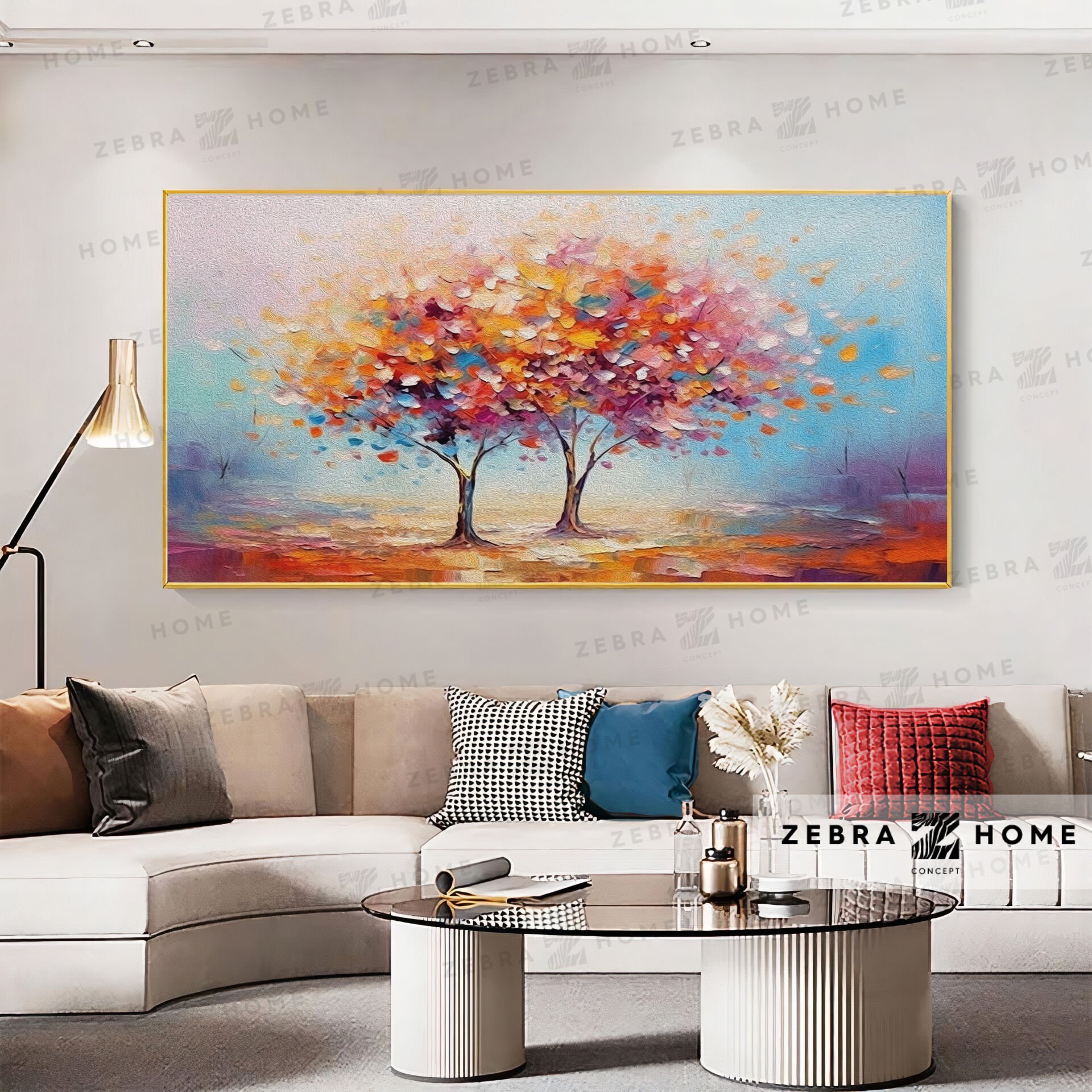 Yağlı Boya Dokulu Ağaç Tablo