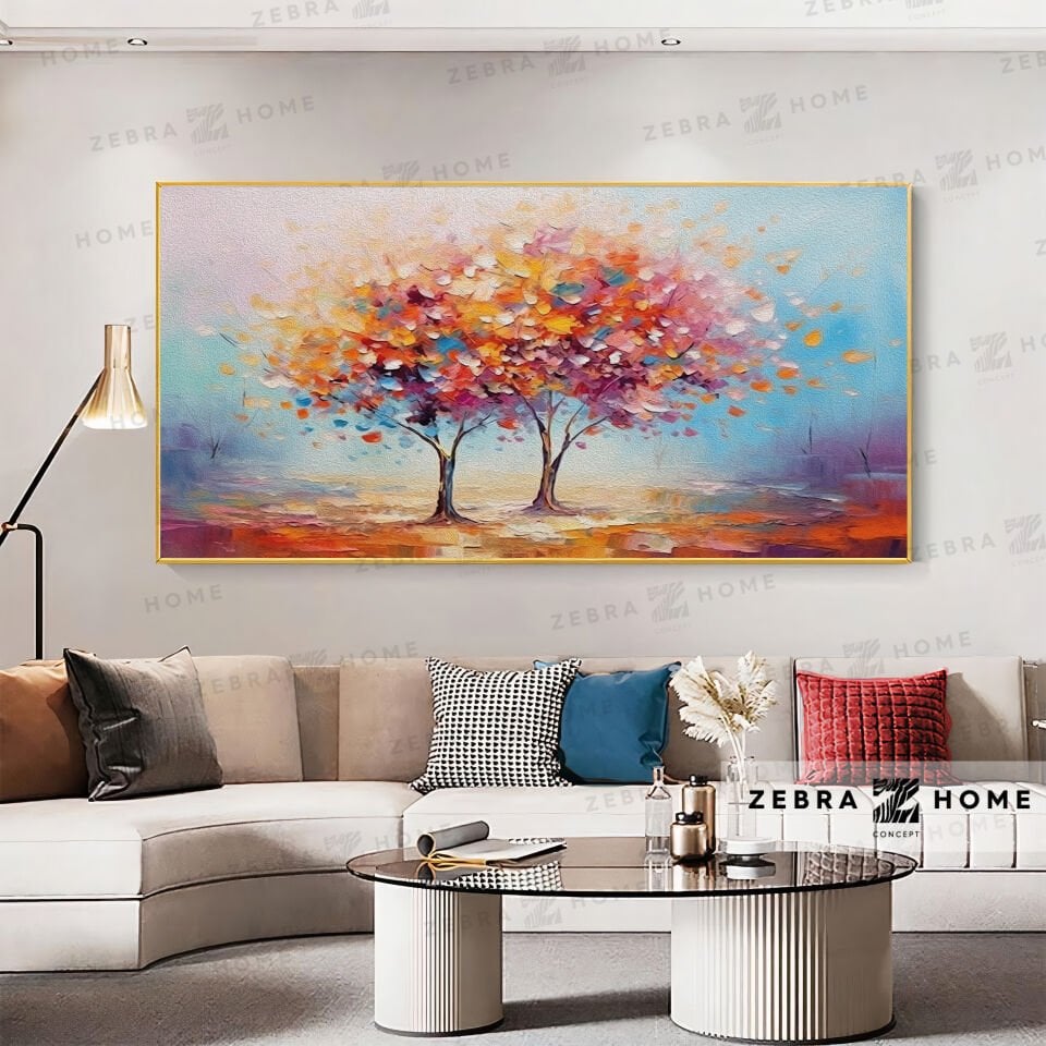 Yağlı Boya Dokulu Ağaç Tablo