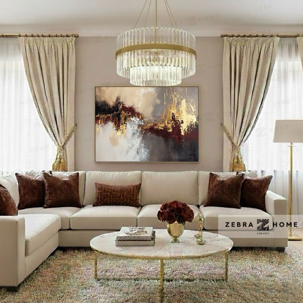 Yağlı Boya Dokulu Soyut Tablo