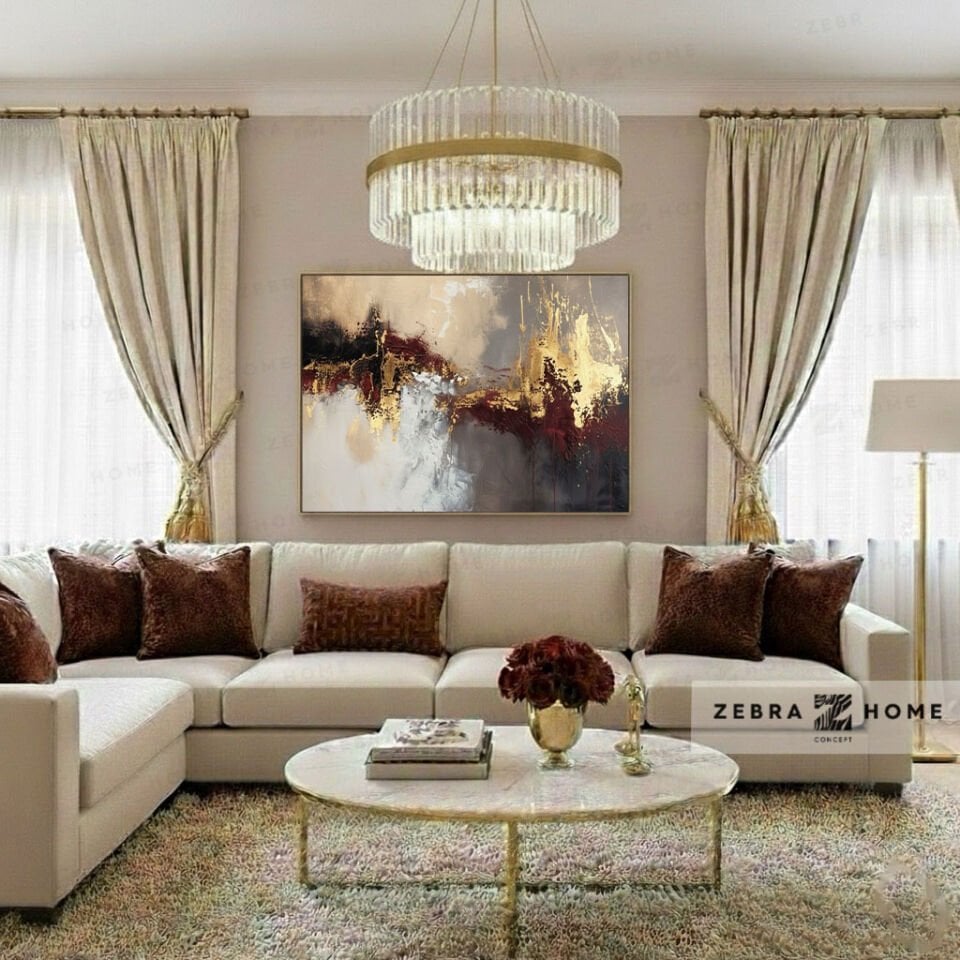 Yağlı Boya Dokulu Soyut Tablo