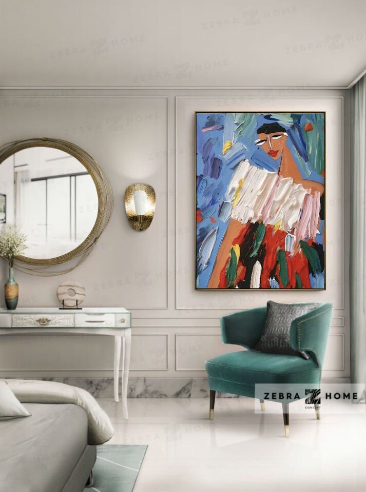 Yağlı Boya Dokulu Kadın Tablo